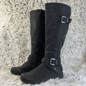 Vintage‎ 7 Eight Black Bayrose Knee High Riding Boots Equestrian Dark Academia